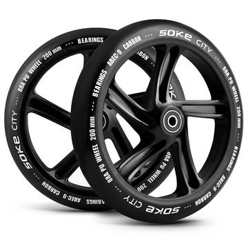 Roues scooter urbain 200 mm Noir paquet de 2