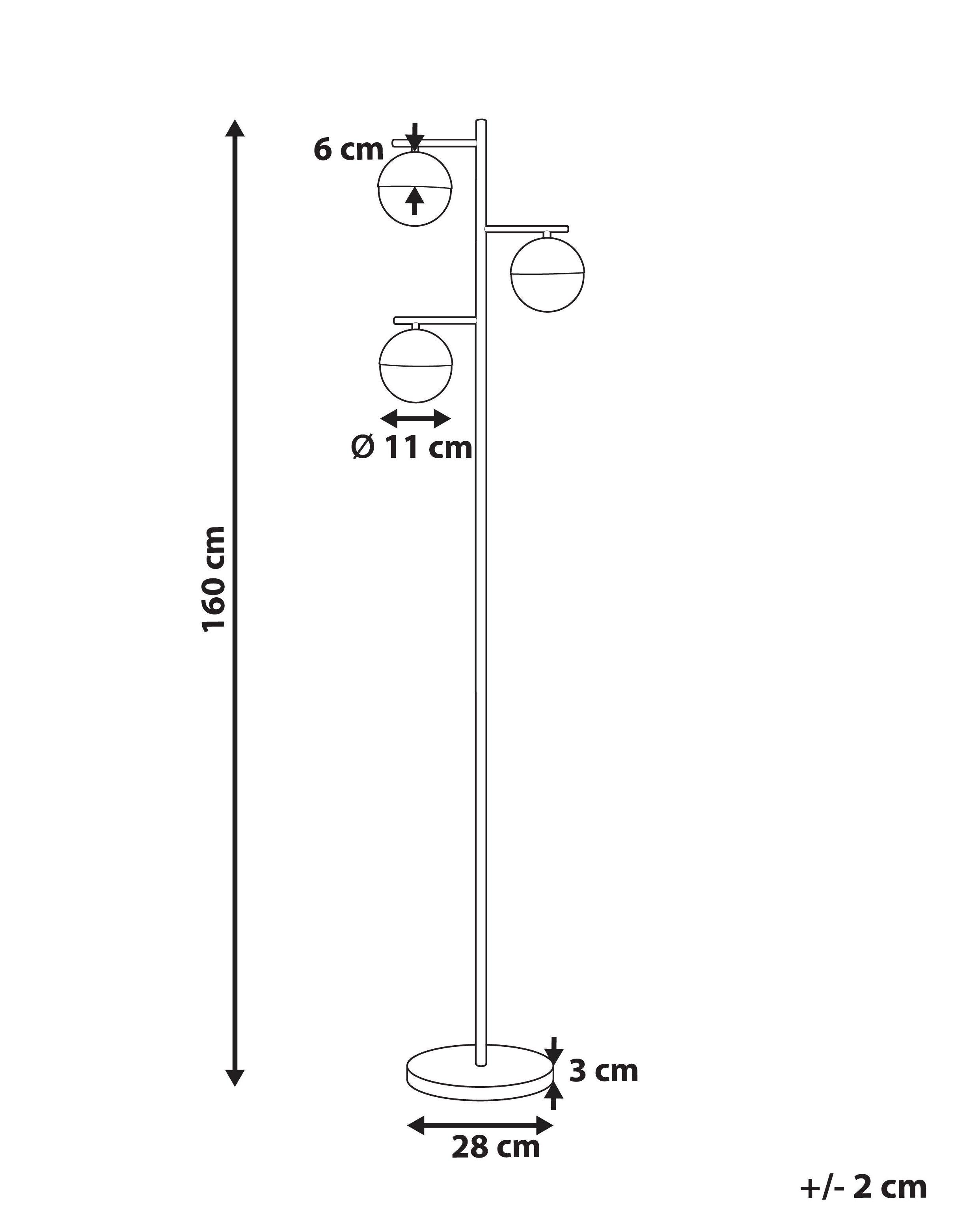 Beliani Stehleuchte aus Glas Modern SABINE  