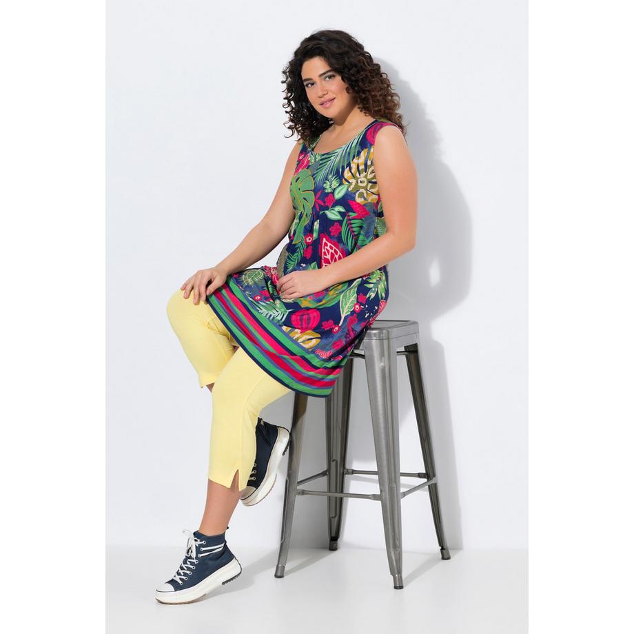 Ulla Popken Abito in jersey stampato senza maniche linea ad A  