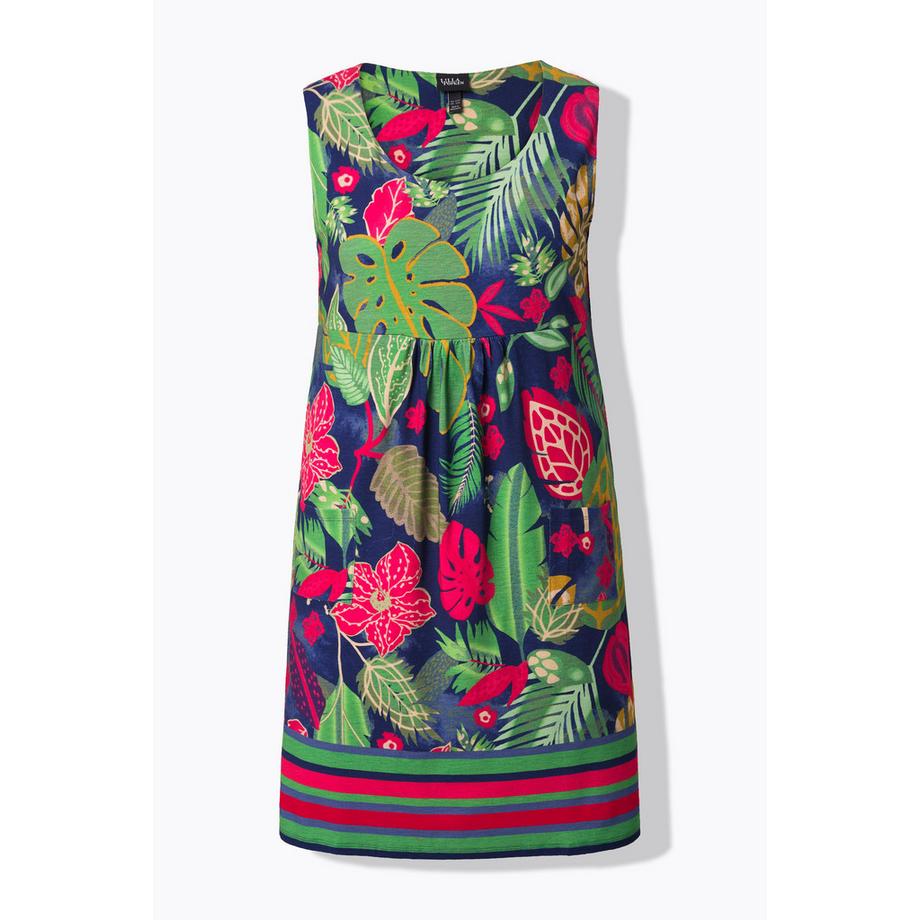 Ulla Popken Abito in jersey stampato senza maniche linea ad A  