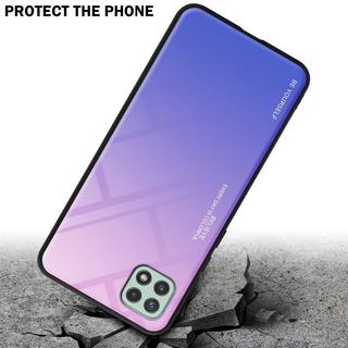 Cadorabo  Housse compatible avec Samsung Galaxy A22 5G - Coque de protection bicolore en silicone TPU et dos en verre trempé 