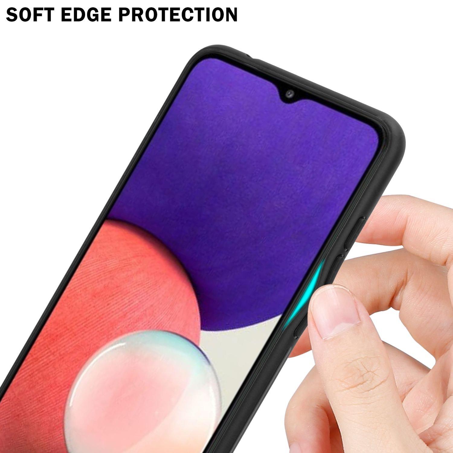 Cadorabo  Housse compatible avec Samsung Galaxy A22 5G - Coque de protection bicolore en silicone TPU et dos en verre trempé 