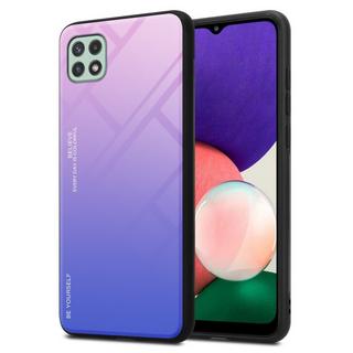 Cadorabo  Housse compatible avec Samsung Galaxy A22 5G - Coque de protection bicolore en silicone TPU et dos en verre trempé 