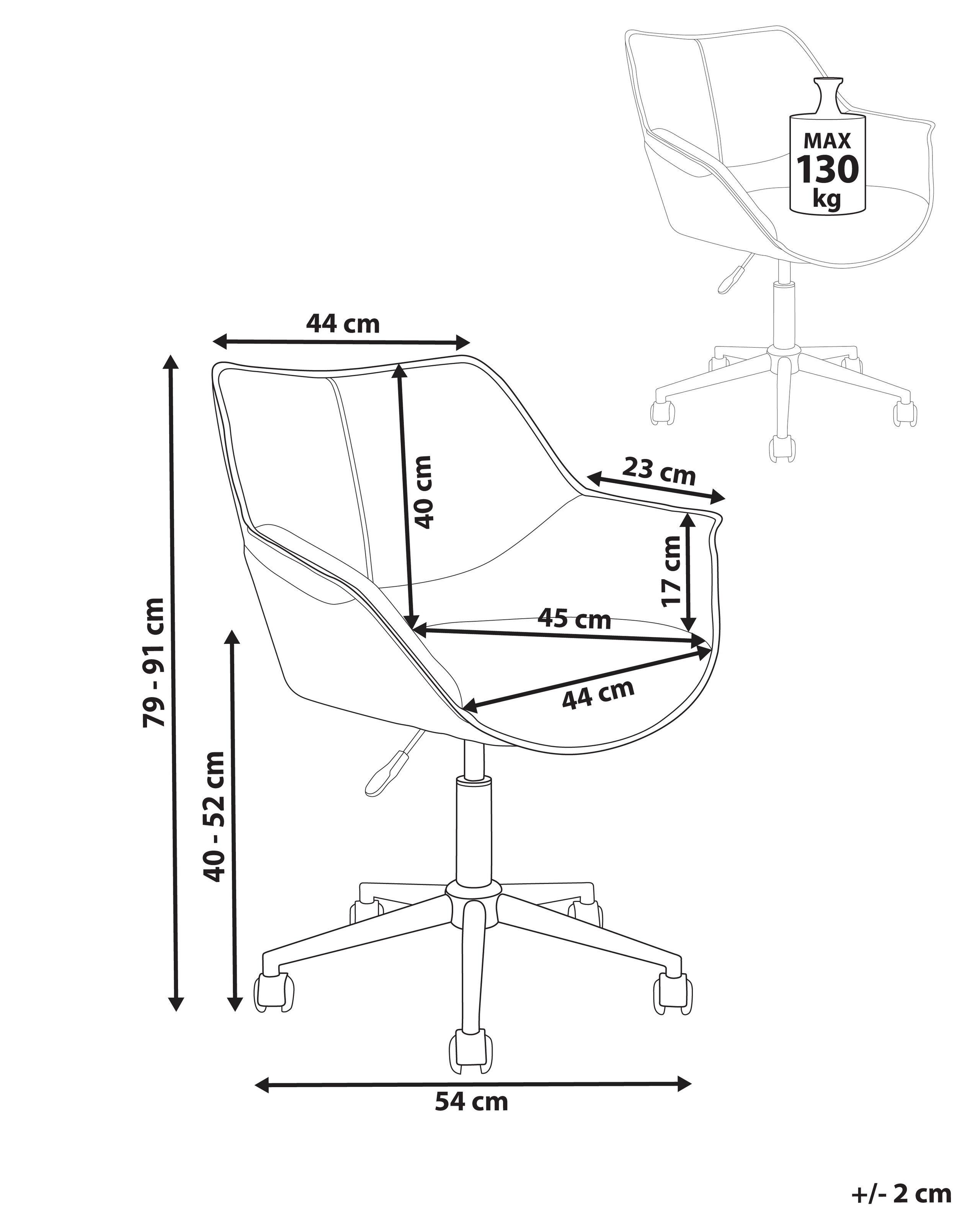 Beliani Chaise de bureau en Cuir PU Rétro NEWDALE  