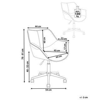 Beliani Chaise de bureau en Cuir PU Rétro NEWDALE  