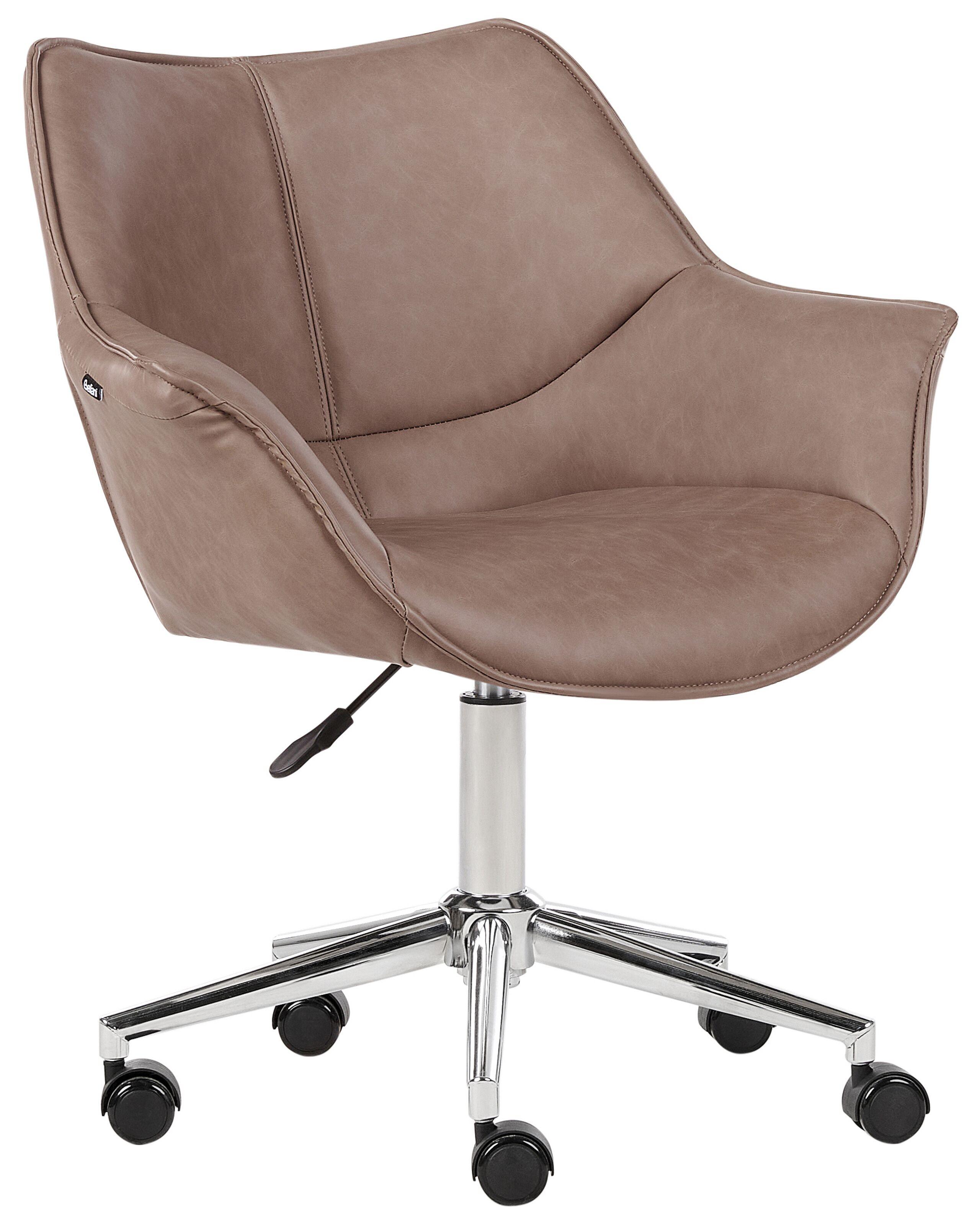 Beliani Chaise de bureau en Cuir PU Traditionnel NEWDALE  