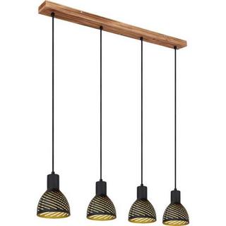 mutoni Lampe à suspension Lenna métal effet bois 4xE27  