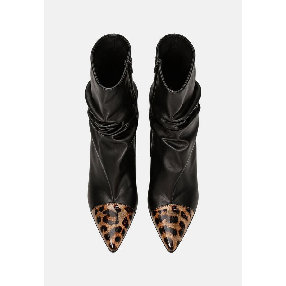 Marc Ellis Stiefelette mit Absatz und Leopardenmuster an der Spitze  