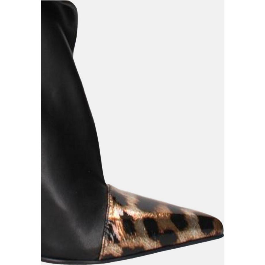 Marc Ellis Stiefelette mit Absatz und Leopardenmuster an der Spitze  