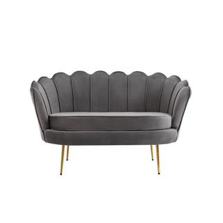 PASCAL MORABITO Muschelsofa 2-Sitzer - Samt - Anthrazit - DANDELION von Pascal Morabito  