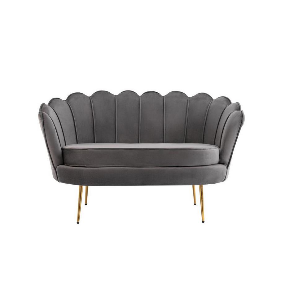 PASCAL MORABITO Muschelsofa 2-Sitzer - Samt - Anthrazit - DANDELION von Pascal Morabito  