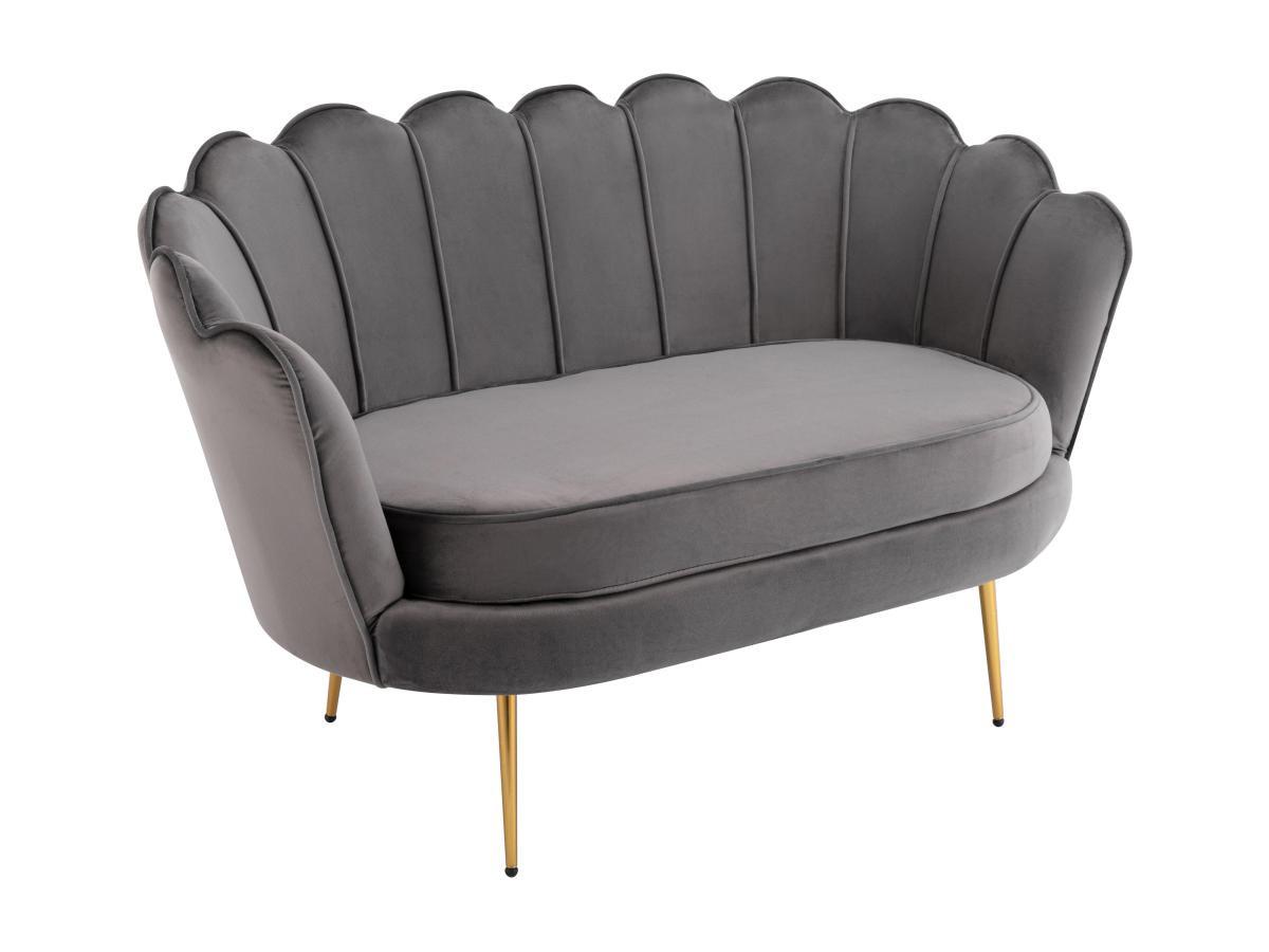 PASCAL MORABITO Muschelsofa 2-Sitzer - Samt - Anthrazit - DANDELION von Pascal Morabito  