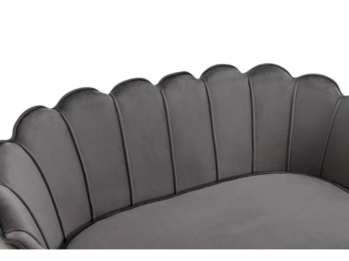 PASCAL MORABITO Muschelsofa 2-Sitzer - Samt - Anthrazit - DANDELION von Pascal Morabito  