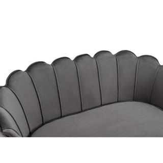 PASCAL MORABITO Muschelsofa 2-Sitzer - Samt - Anthrazit - DANDELION von Pascal Morabito  