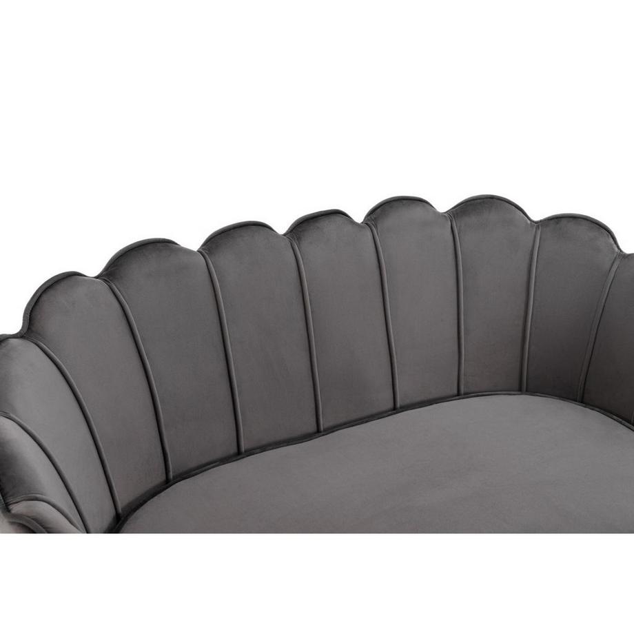 PASCAL MORABITO Muschelsofa 2-Sitzer - Samt - Anthrazit - DANDELION von Pascal Morabito  