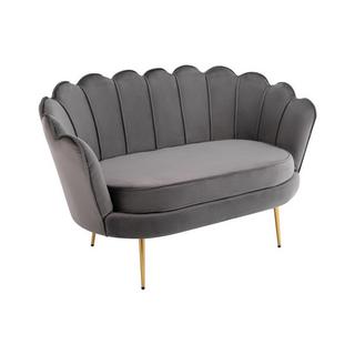 PASCAL MORABITO Muschelsofa 2-Sitzer - Samt - Anthrazit - DANDELION von Pascal Morabito  