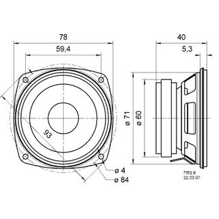 Nedis  FRS 8 - 4 Ohm - 8 cm (3,3 ") HiFi Full Range Treiber 