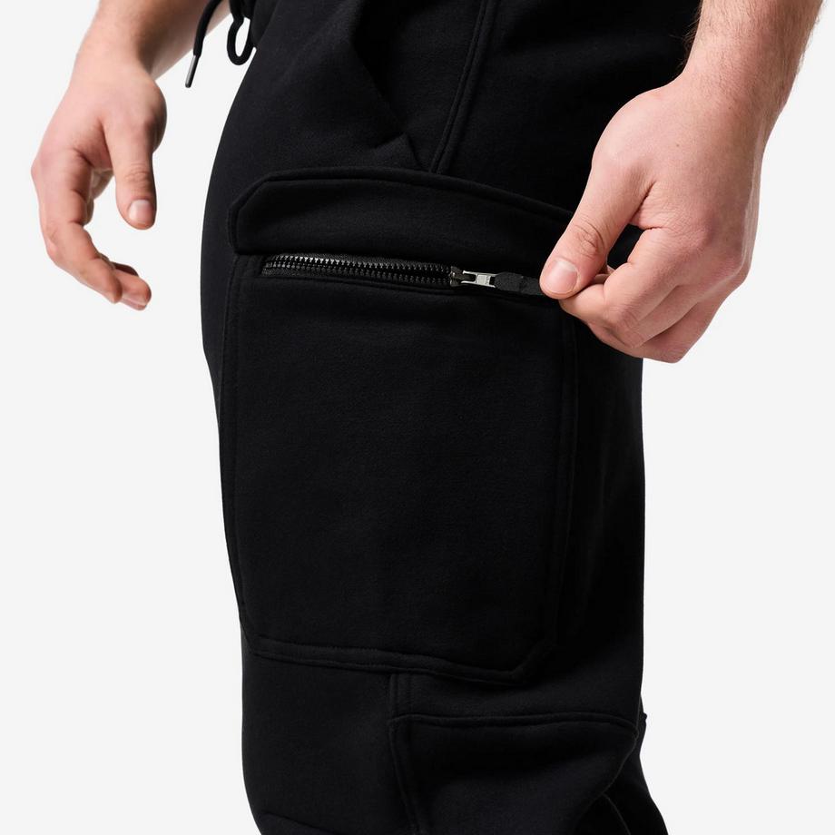 DOMYOS  Pantalon jogging fitness homme, noir 