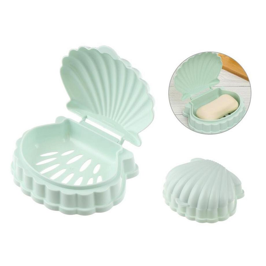 Northio Gobelet à savon portable - coquillage - plastique  