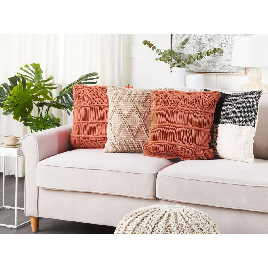 Beliani Dekokissen 2er Set aus Baumwolle Boho AKKOY  