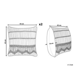 Beliani Kissen 2er Set aus Baumwolle Boho AKKOY  