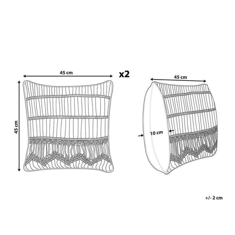 Beliani Dekokissen 2er Set aus Baumwolle Boho AKKOY  