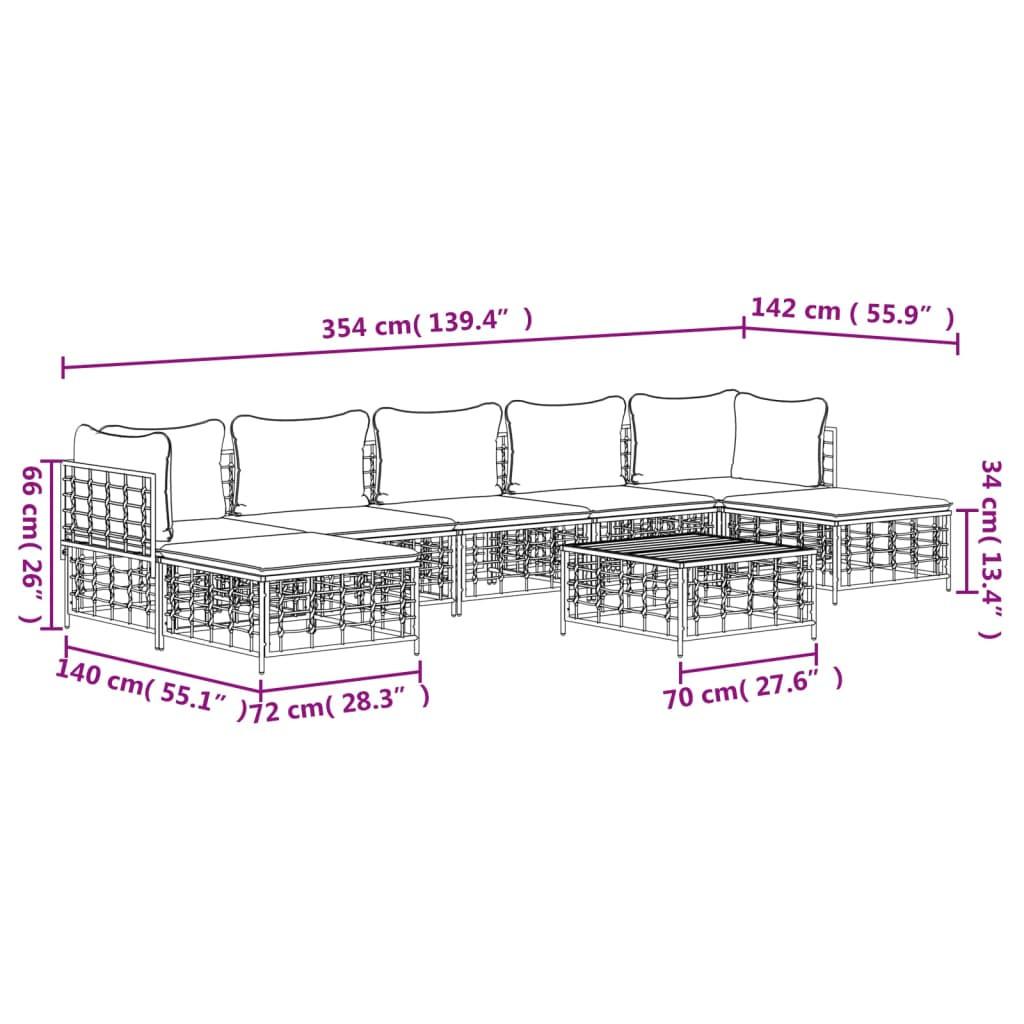 VidaXL Garten lounge set poly-rattan  