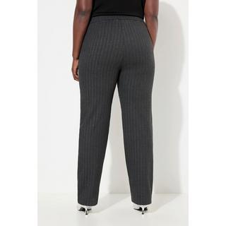 Ulla Popken  Pantalon, jambes larges et ceinture confortable, motif à chevrons 