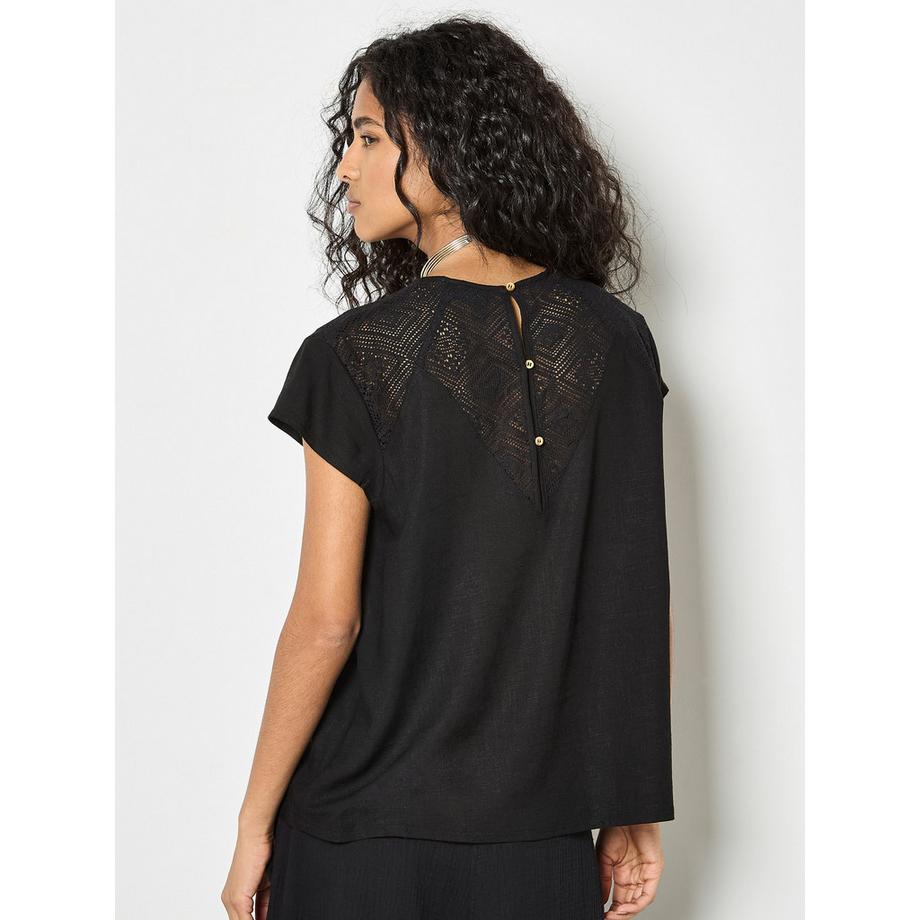 APRICOT T-Shirt con inserto all'uncinetto  