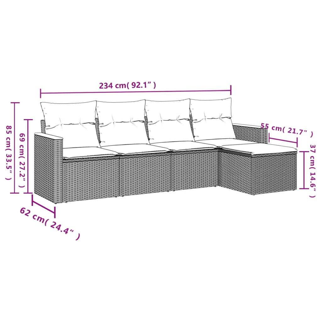 VidaXL Ensemble de canapés de jardin rotin synthétique  