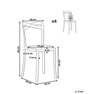 Beliani Lot de 4 chaises en Matière synthétique Moderne CAMOGLI  