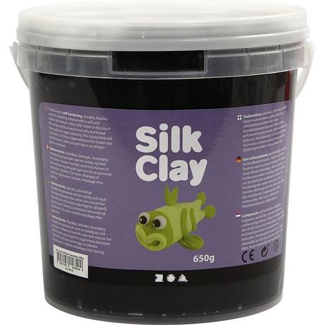 Creativ Company  Modelliermasse Silk Clay 650 g,Schwarz 