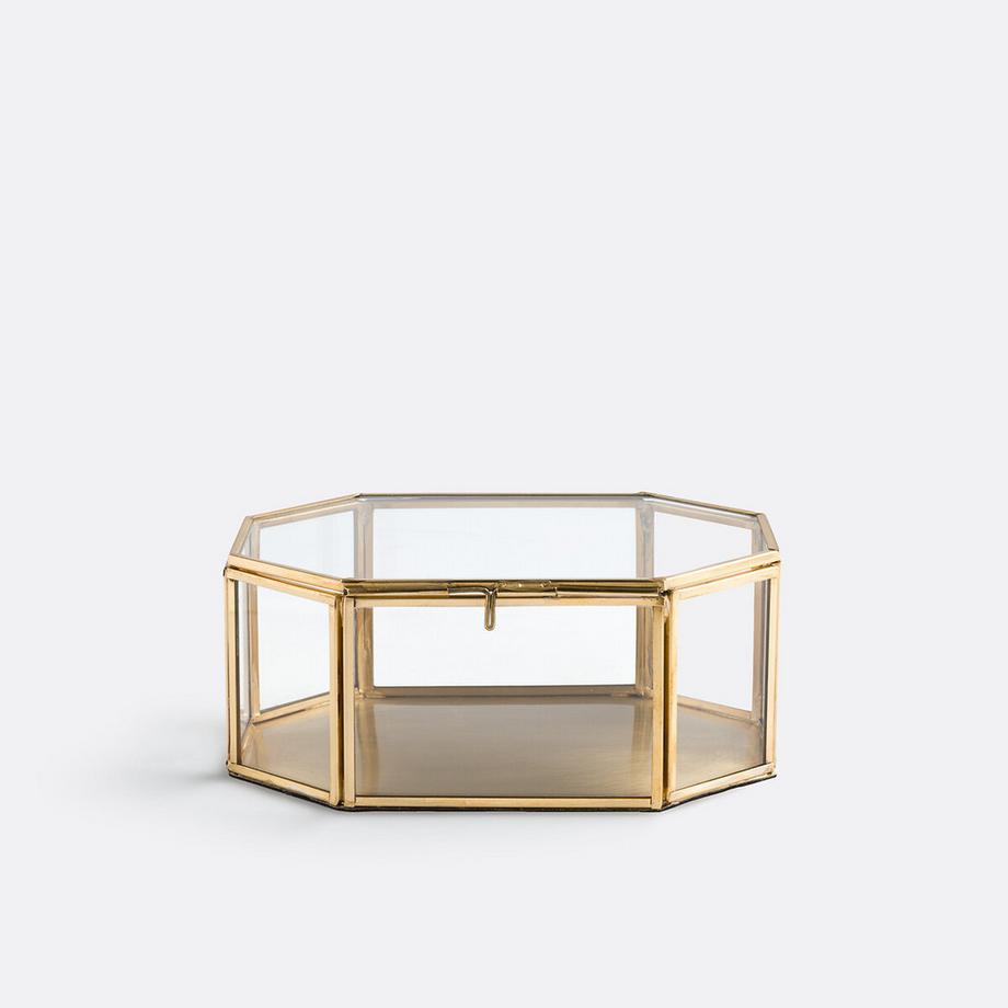 La Redoute Intérieurs Aufbewarhungsbox Uyova aus Glas und Messing  