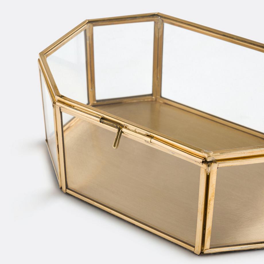 La Redoute Intérieurs Aufbewarhungsbox Uyova aus Glas und Messing  