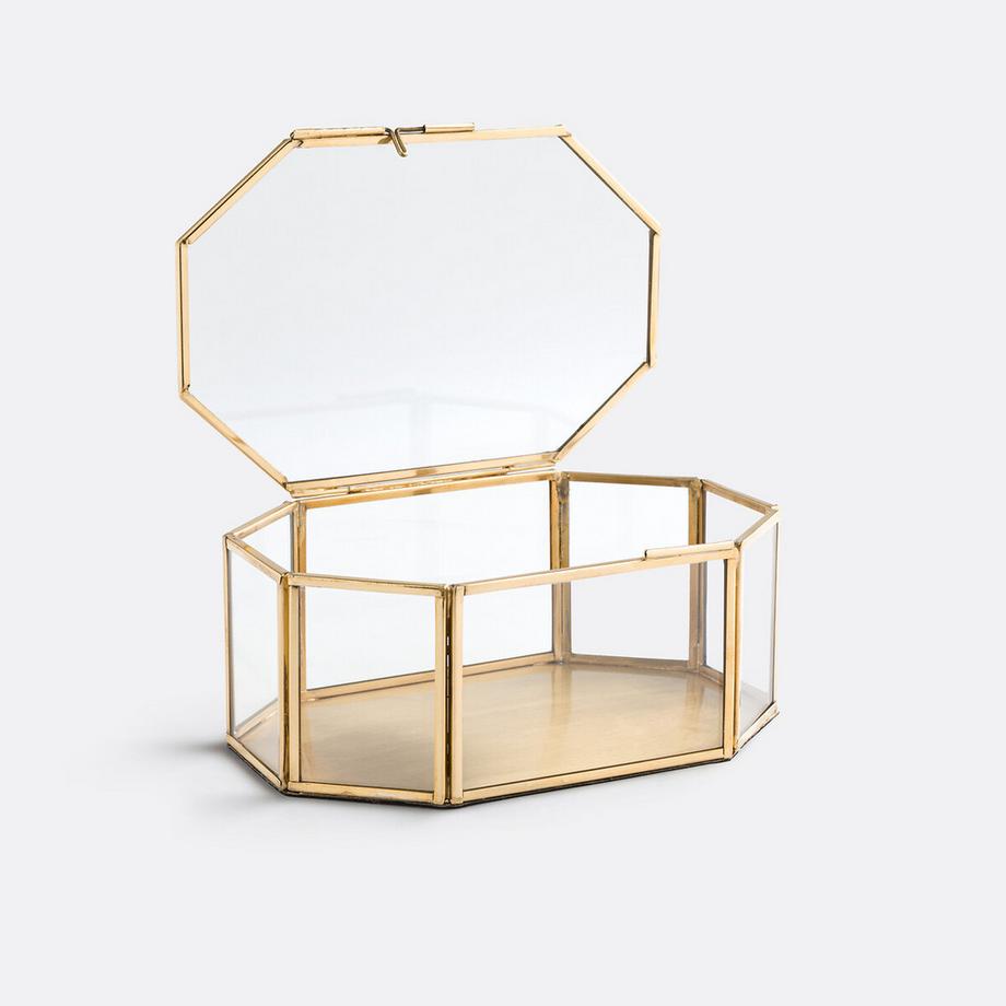 La Redoute Intérieurs Aufbewarhungsbox Uyova aus Glas und Messing  