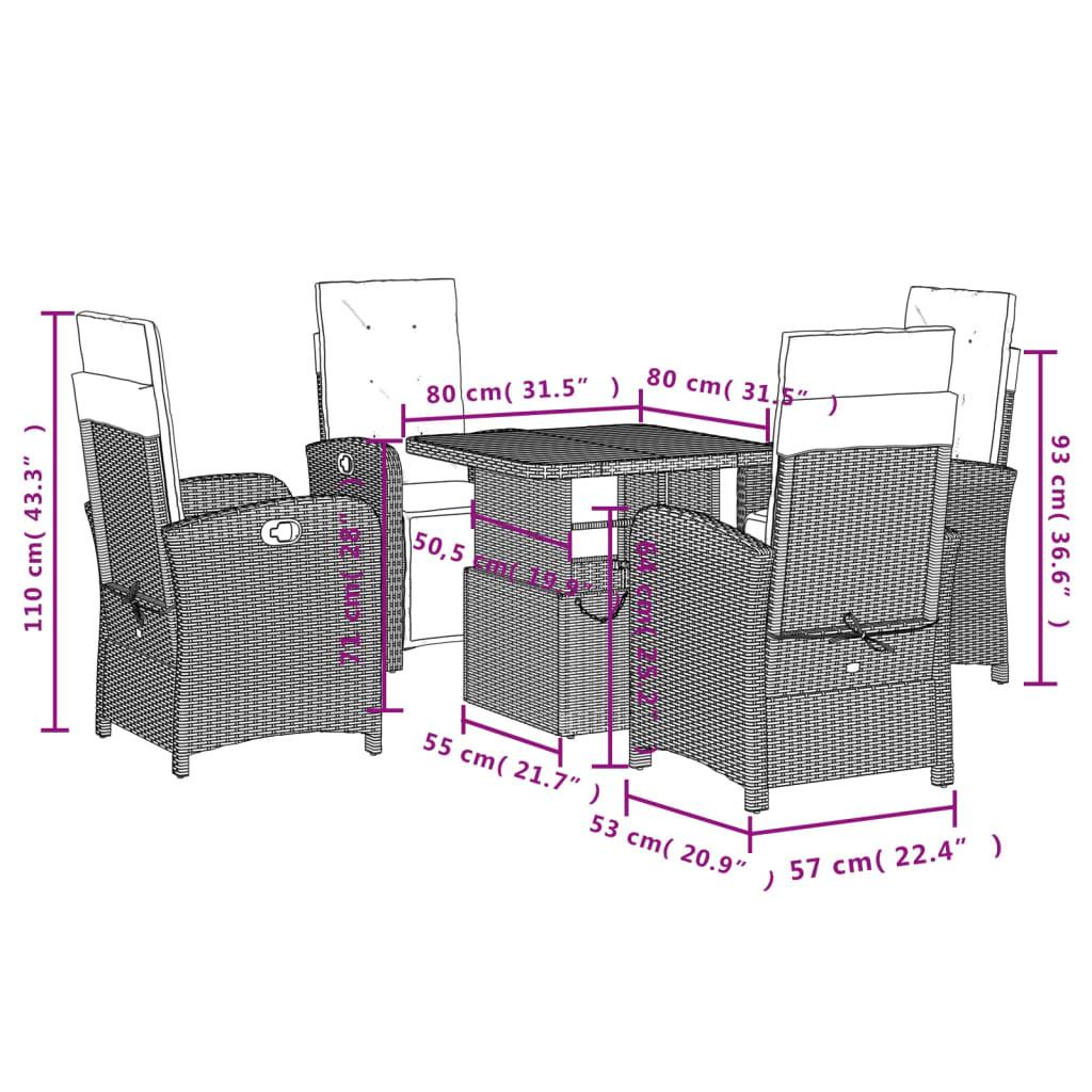 VidaXL Garten essgruppe poly-rattan  