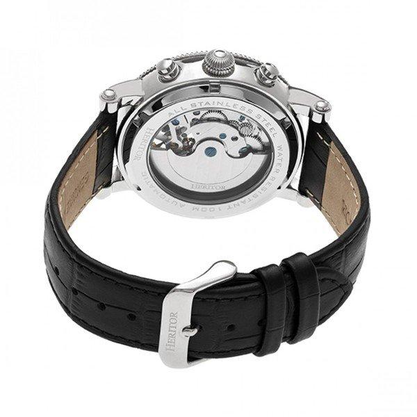 Heritor Automatic  Heritor Automatic Winston Semi-Skeleton Leather-Band Watch 