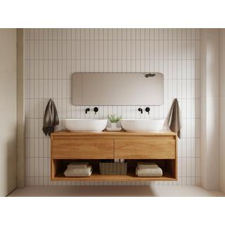 Vente-unique Miroir de salle de bain rectangle contour noir - 140x50 cm - DEMETRIA  