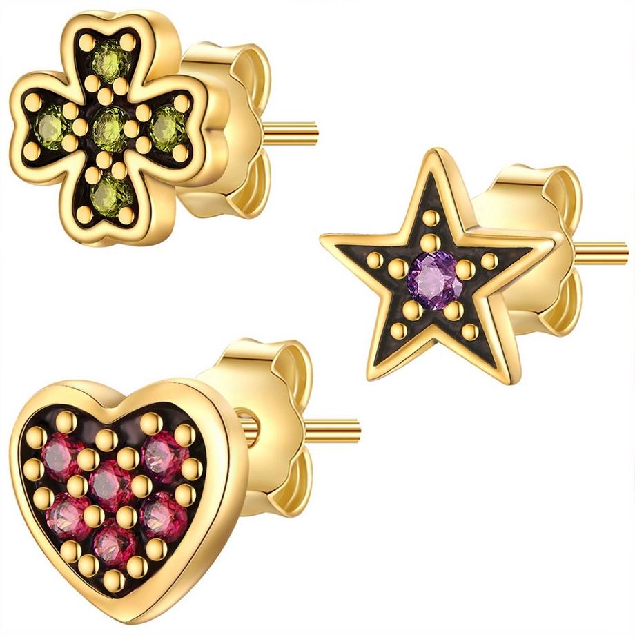 Femme Boucles d´oreilles trèfle/étoile/coeur