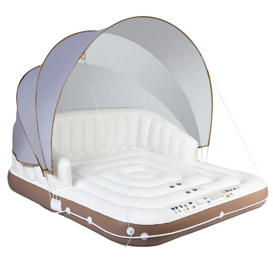 Northio Piattaforma per piscina gonfiabile con tettuccio retrattile e rimovibile 180 x 180 x 160 cm  