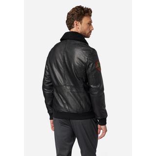 RICANO  Lederjacke TG-1011 - Piloten Stil mit Fellkragen aus Lammfell 