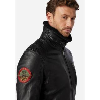 RICANO  Lederjacke TG-1011 - Piloten Stil mit Fellkragen aus Lammfell 