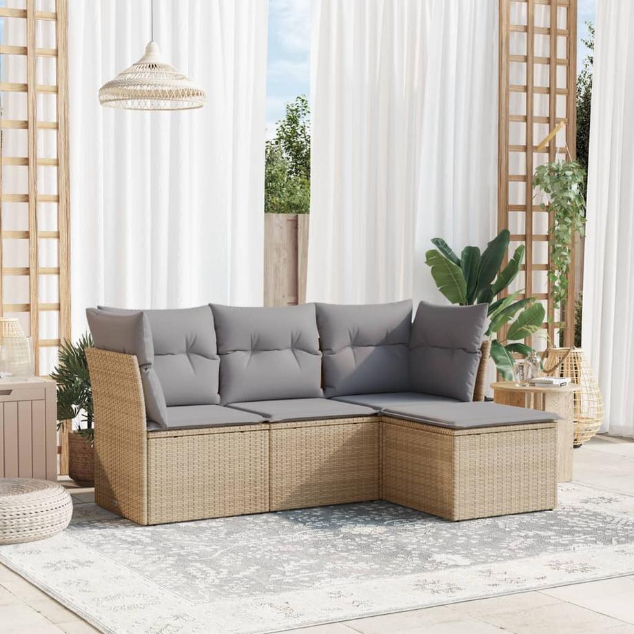 VidaXL set divano da giardino Polirattan  