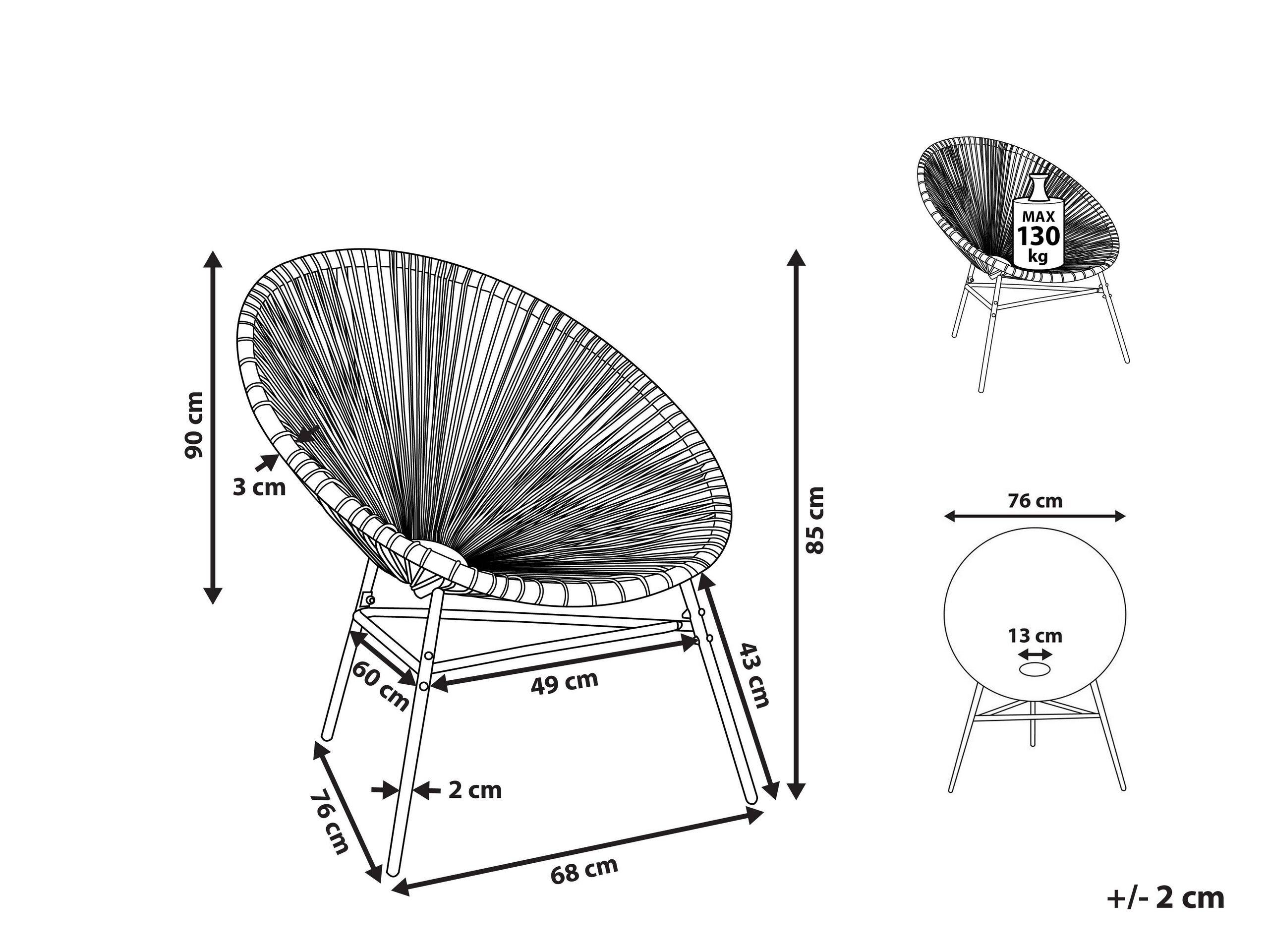 Beliani Chaise de jardin en Polyrotin Moderne ACAPULCO  