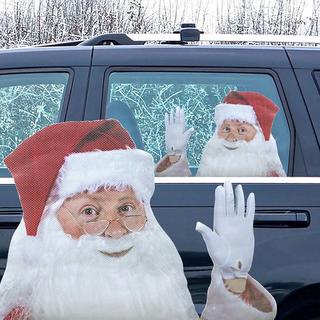 Ride With  Ride With Santa - autocollant de fenêtre santa 