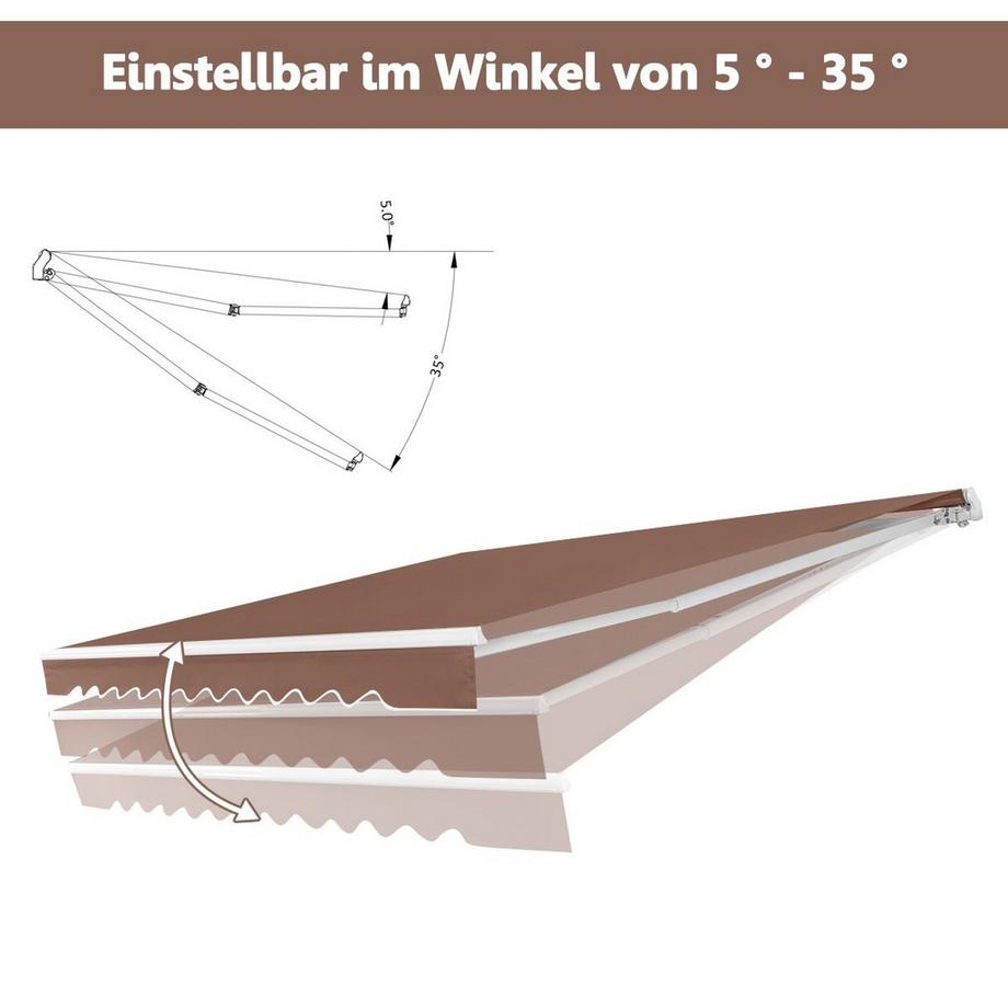 Northix Einziehbare Markise mit Kurbel  