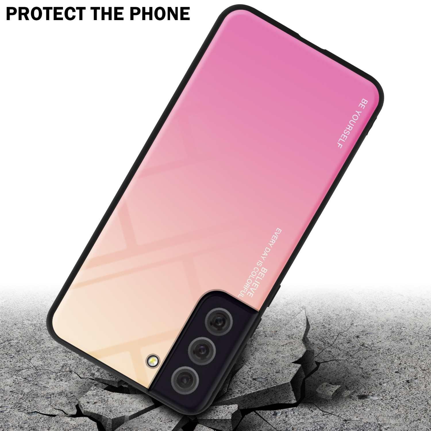 Cadorabo  Housse compatible avec Samsung Galaxy S22 PLUS - Coque de protection bicolore en silicone TPU et dos en verre trempé 