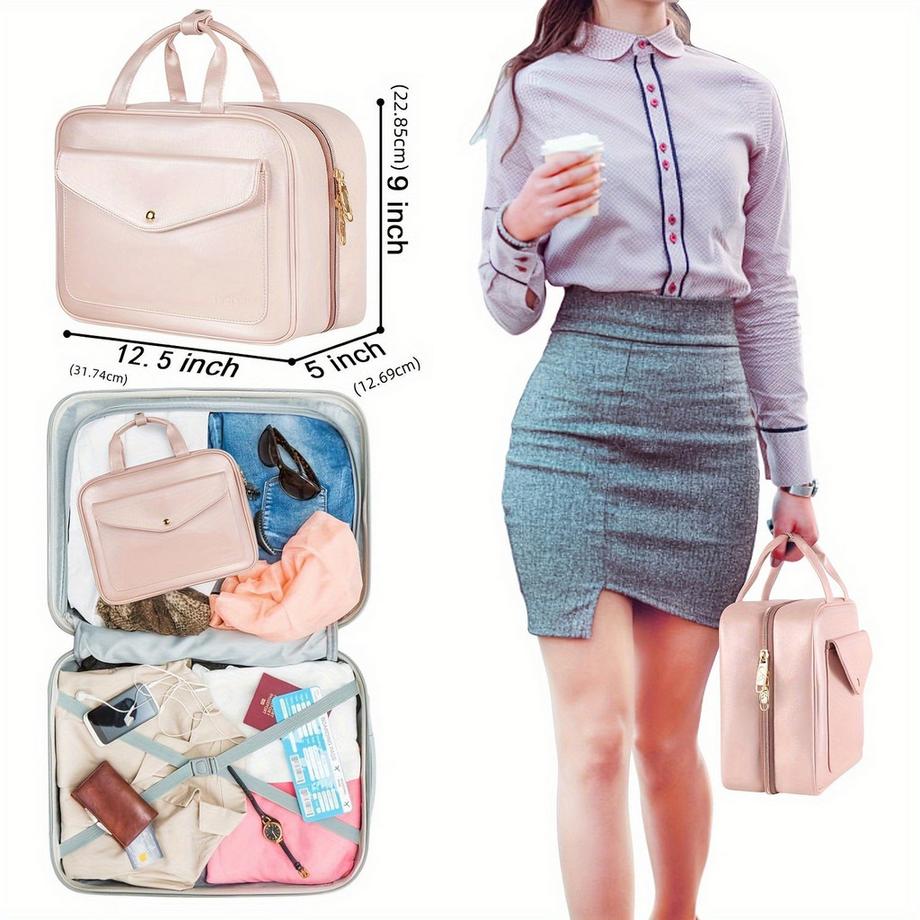 Only-bags.store  Kulturtasche, 9-Liter-Tasche mit Metallgriff, große Kosmetiktaschen, mehrere Reisetaschen 