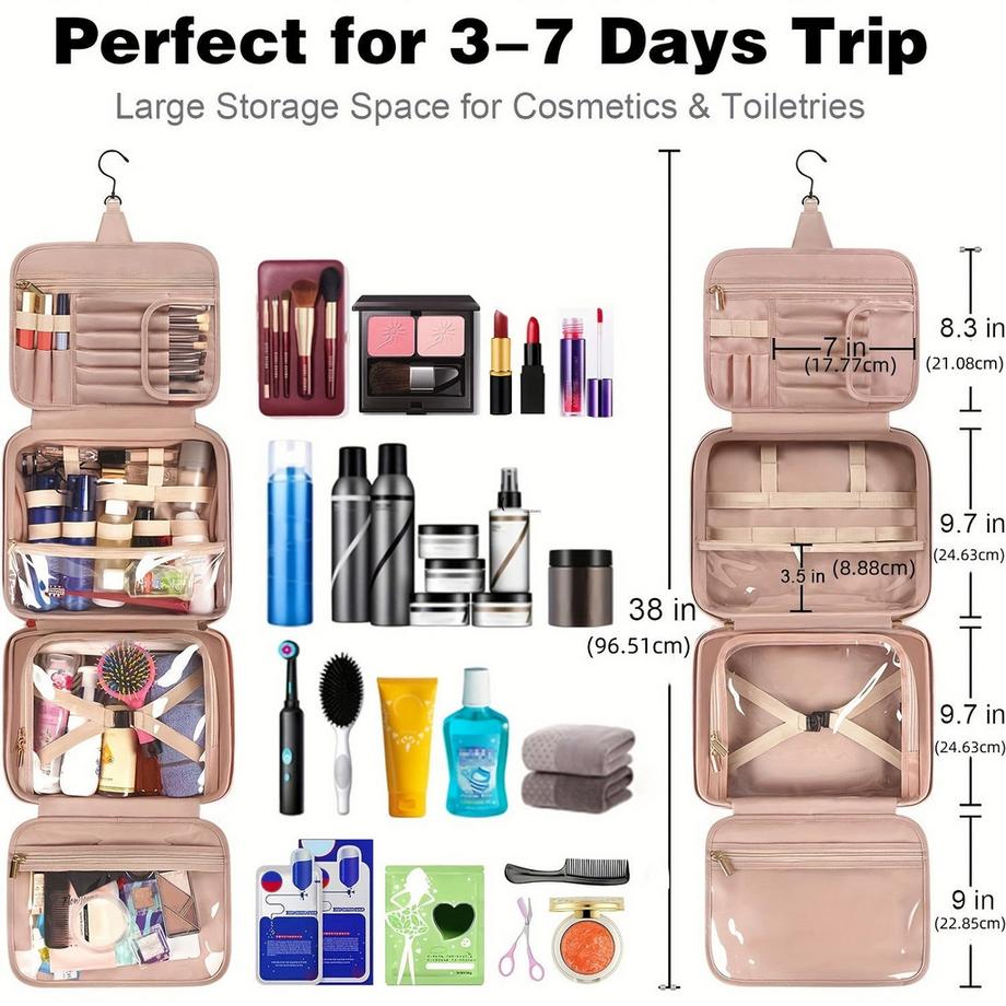 Only-bags.store  Kulturtasche, 9-Liter-Tasche mit Metallgriff, große Kosmetiktaschen, mehrere Reisetaschen 