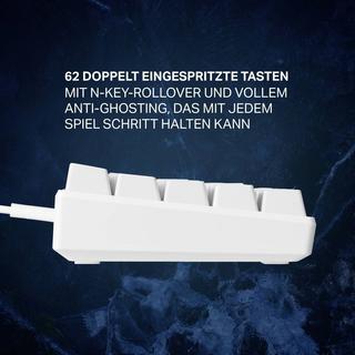 DELTACO GAMING  Kabelgebunden Gaming-Tastatur Deutsch, QWERTZ Weiß Beleuchtet 